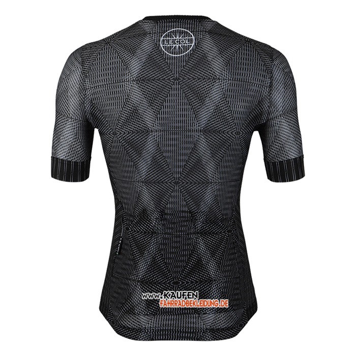 Le Col Kurzarmtrikot 2020 und Kurze Tragerhose Shwarz Grau